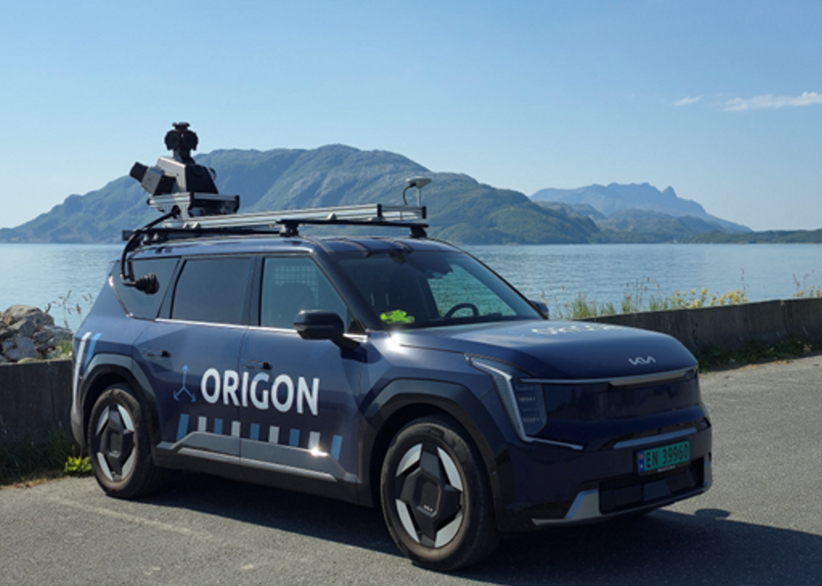 Origon multirigg-målebil ved fjord
